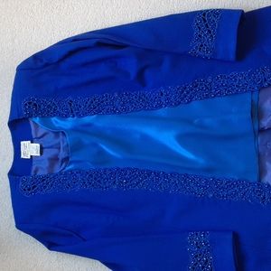 Wool Jacket with matching straight skirt and satin camisole